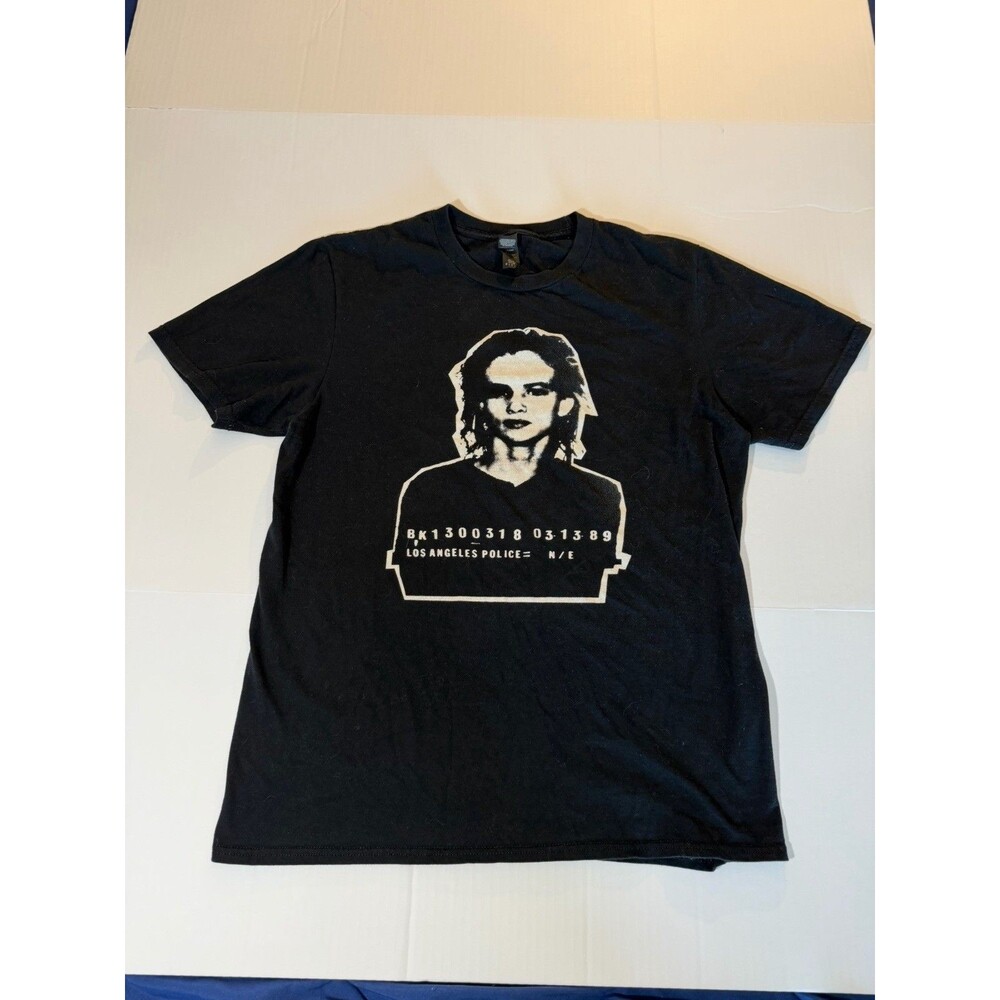 Anvil Gildan Women’s Medium Black Graphic T Shirt Los Angeles Police Mugshot Tee